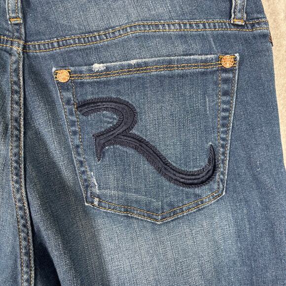 Rock Republic Jeans Womens 12 Kasandra Bootcut Mid Rise Stretch Fade Dark Y2K - Picture 12 of 14